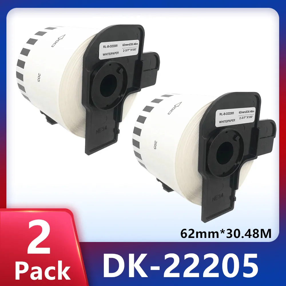 

1/2 Roll Label tape DK-22205 Label 62mm x 30.48m Continuous Compatible for Brother QL-500/500A/550/560/700/570VM/580N/650TD/710W