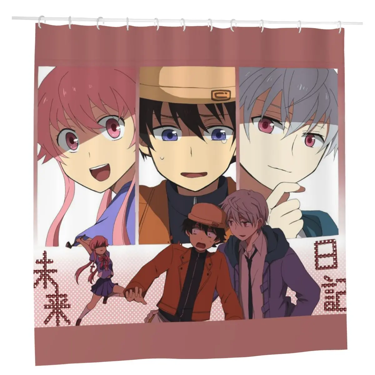 Mirai Nikki Future Diary Bathroom Shower Curtains Yuno Gasai Yukiteru Amano Decor Curtain with Hook set
Mirai Nikki Future Diary Bathroom Shower Curtains Yuno Gasai Yukiteru Amano Decor Curtain with Hook set
