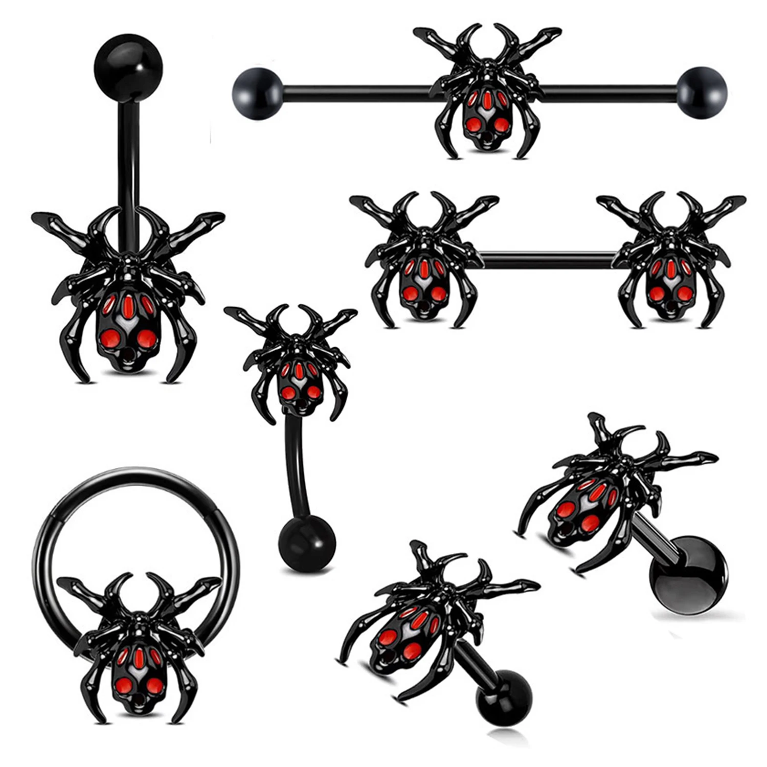 1Pcs Punk Nose Stud Spider Septum Ring Halloween Party Jewelry Drop Industrial Earring Piercing Zircon Spider Nipple Ring
1Pcs Punk Nose Stud Spider Septum Ring Halloween Party Jewelry Drop Industrial Earring Piercing Zircon Spider Nipple Ring