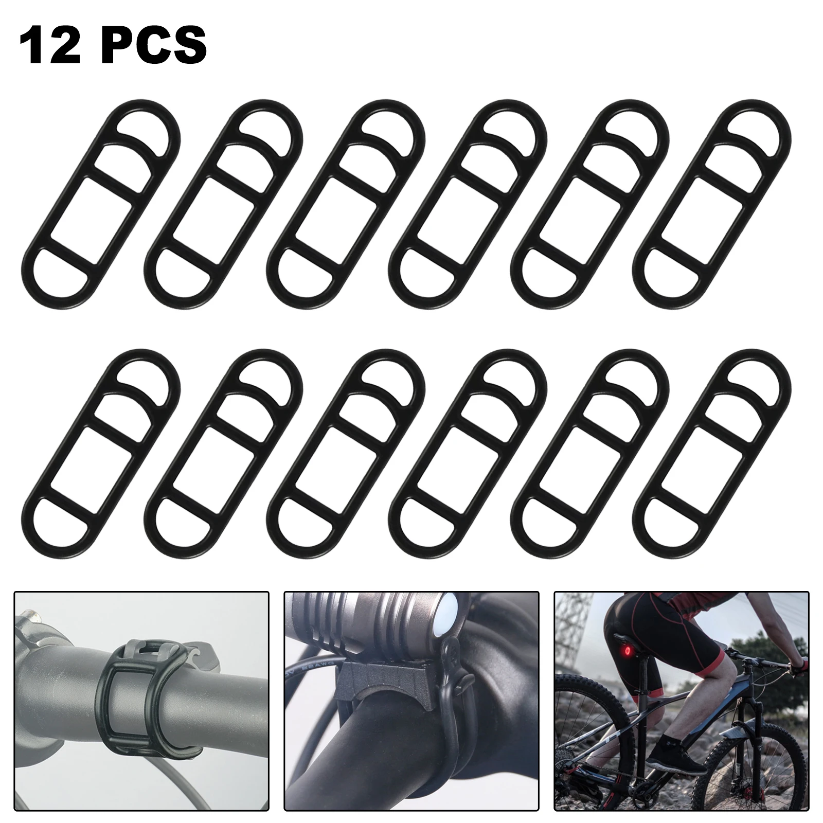 

12pcs Fixed Stretch Rubber Rings Bicycle Light Holder Taillight Extended Illumination For Torch Mount Holder Bicycle Accessories