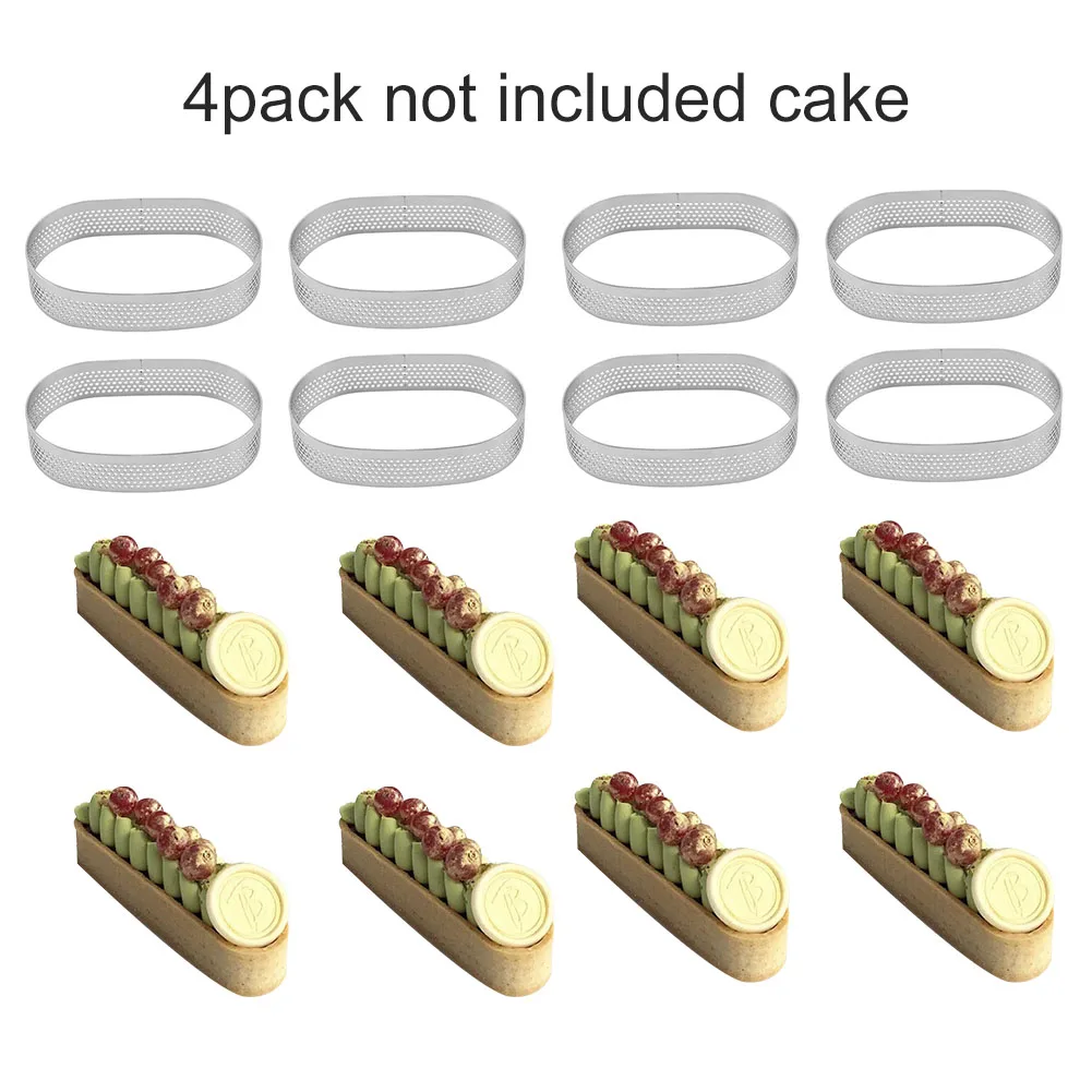 4Pcs Oval Muffin Tart Rings Stainless Steel Porous Tart Ring Perforated Cake Mousse Mold Cookies Cutter Pastry Quiche Mold Tool
4Pcs Oval Muffin Tart Rings Stainless Steel Porous Tart Ring Perforated Cake Mousse Mold Cookies Cutter Pastry Quiche Mold Tool
