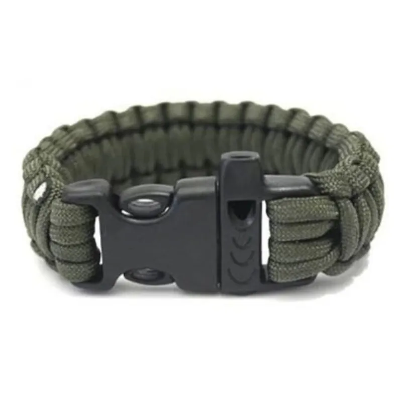 

1pc 24.5cm Seven Core Outdoor Camping 550 Paracord Parachute Cord Emergency Survival Bracelet Rope with Whistle Tools