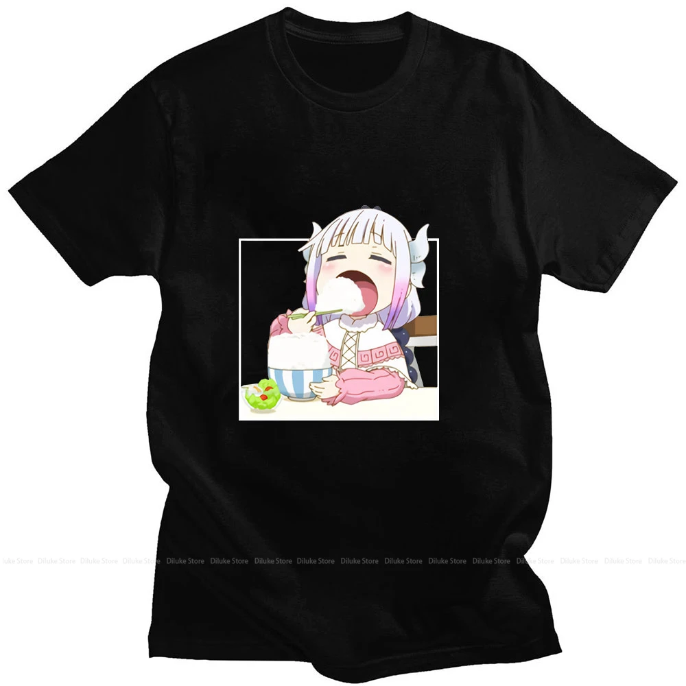 

Manga Kanna Kamui Miss Kobayashi's Dragon Maid New Product Cute Cartoon Print Summer Cotton Thin Loose Casual Women's T-shirt