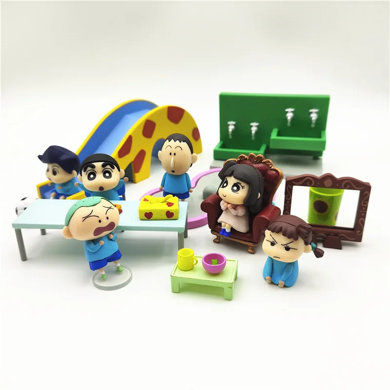 

6Pcs/Set Cartoon Anime Crayon Shin Chan Kindergarten Action Figures Collection Model Doll Toys Decoration Kids Birthday Gifts