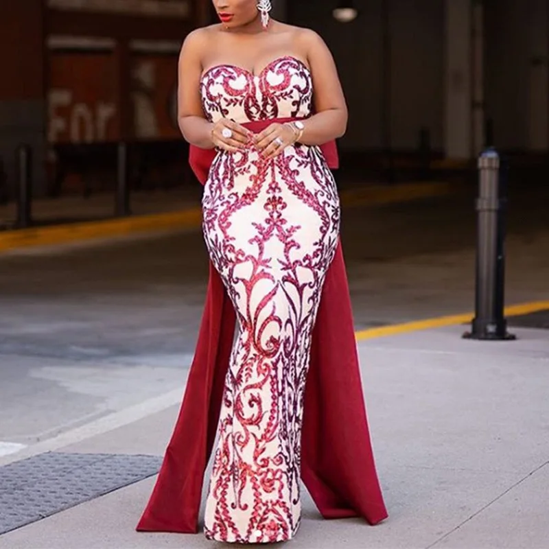 Elegant Dress Women For Wedding Party Red Strapless Backless Sheath High Waist Mermaid Split For Evening Dinner Vestidos Mujer
Elegant Dress Women For Wedding Party Red Strapless Backless Sheath High Waist Mermaid Split For Evening Dinner Vestidos Mujer