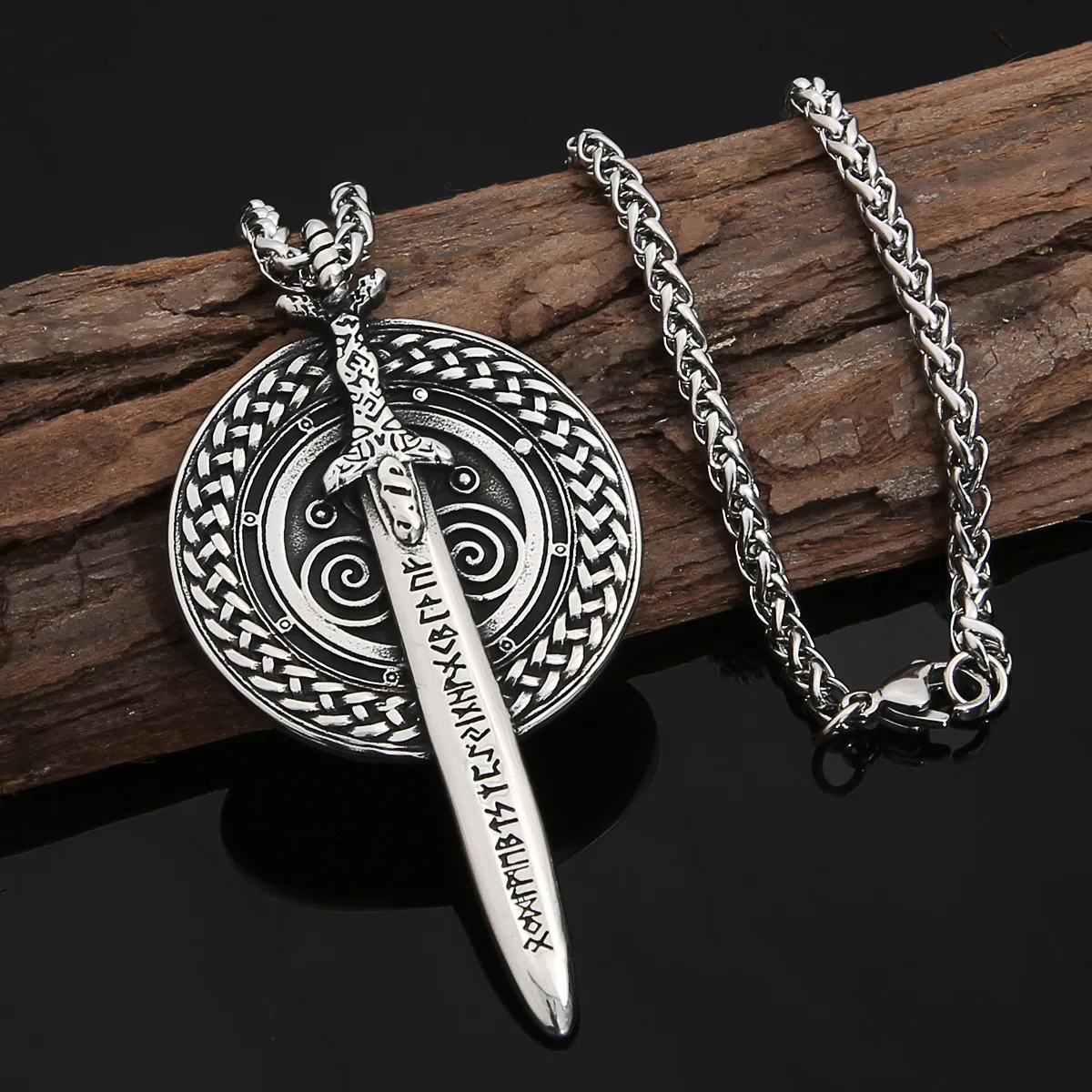 Viking Warrior Shield Sword Necklace Nordic Stainless Steel Rune Letter Pendant Necklace Viking Jewelry
Viking Warrior Shield Sword Necklace Nordic Stainless Steel Rune Letter Pendant Necklace Viking Jewelry