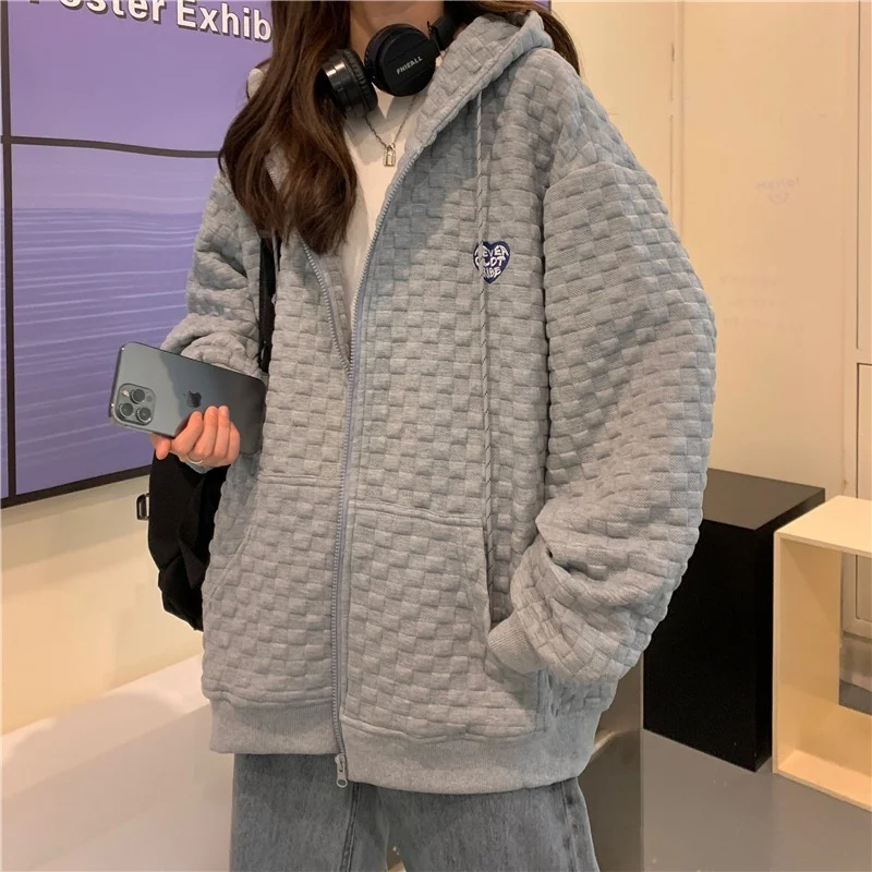 Korean Style Long Sleeve Couple Waffle Coats Y2K Hoodies Sweatshirts 2023 Women Fashion Zipper Solid White Autumn Kawaii Clothes
Korean Style Long Sleeve Couple Waffle Coats Y2K Hoodies Sweatshirts 2023 Women Fashion Zipper Solid White Autumn Kawaii Clothes
