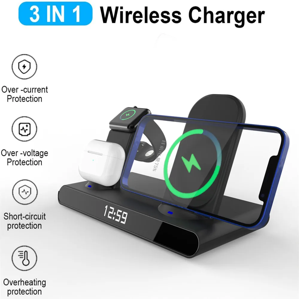Беспроводное зарядное устройство Qi 3 в 1, 15 Вт, подставка для iPhone 11 12X8 Apple Watch, зарядная док-станция для Airpods Pro iWatch
Беспроводное зарядное устройство Qi 3 в 1, 15 Вт, подставка для iPhone 11 12X8 Apple Watch, зарядная док-станция для Airpods Pro iWatch