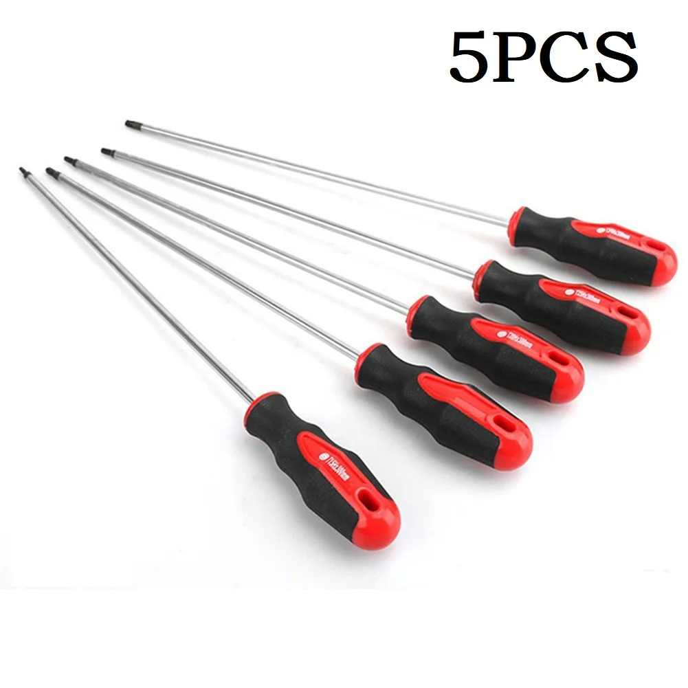 5Pcs Torx Screwdriver 400mm Magnetic Head T15/T20/T25/T27/T30 Rubber Handle For Screw Disassembly Repairing Manual Tools
5Pcs Torx Screwdriver 400mm Magnetic Head T15/T20/T25/T27/T30 Rubber Handle For Screw Disassembly Repairing Manual Tools