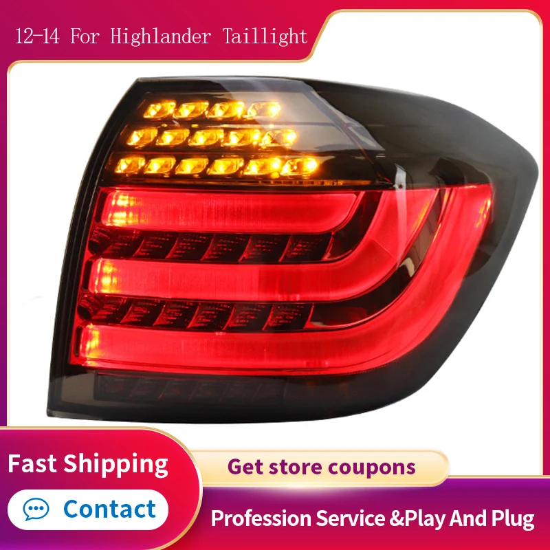 

Car LED Tail Light Taillight For Toyota Highlander 2012 - 2014 Rear Running Light + Brake + Reverse Lamp + Turn Signal