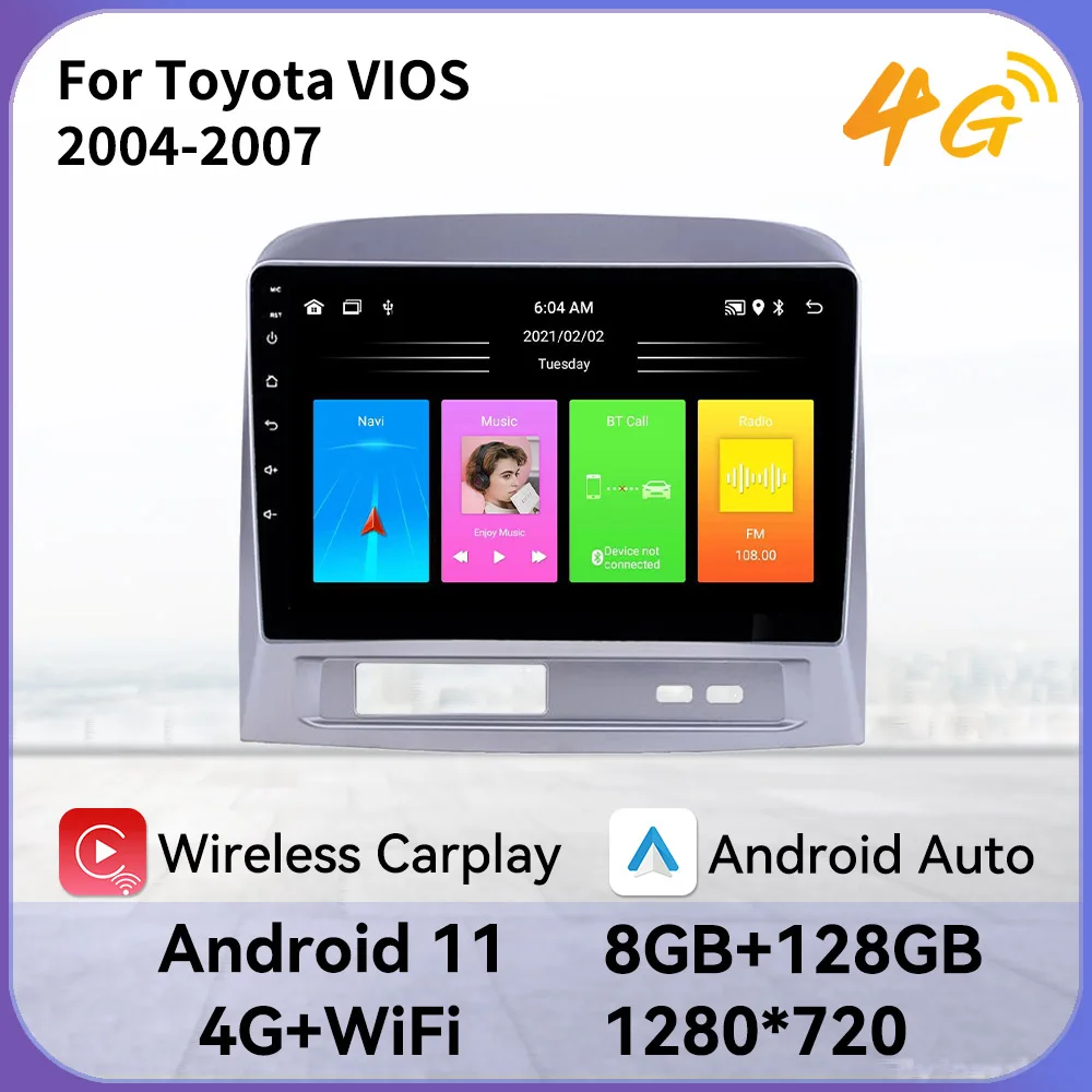 Автомагнитола для Toyota VIOS 2004, 2 Din, Android, аудио для автомобилей, мультимедийная система, Wi-Fi, FM, GPS-навигация, головное устройство
Автомагнитола для Toyota VIOS 2004, 2 Din, Android, аудио для автомобилей, мультимедийная система, Wi-Fi, FM, GPS-навигация, головное устройство