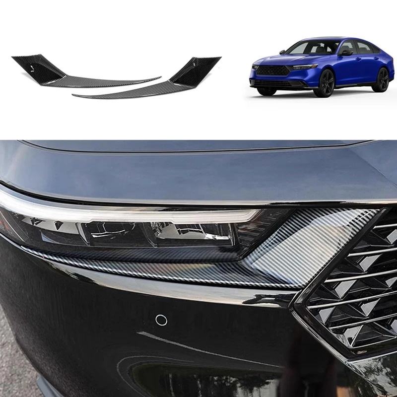 

Для Honda Accord 2023 2024 11Th Автомобильная фара головного света лампа брови крышка литье отделка Аксессуары (ABS углеродное волокно)