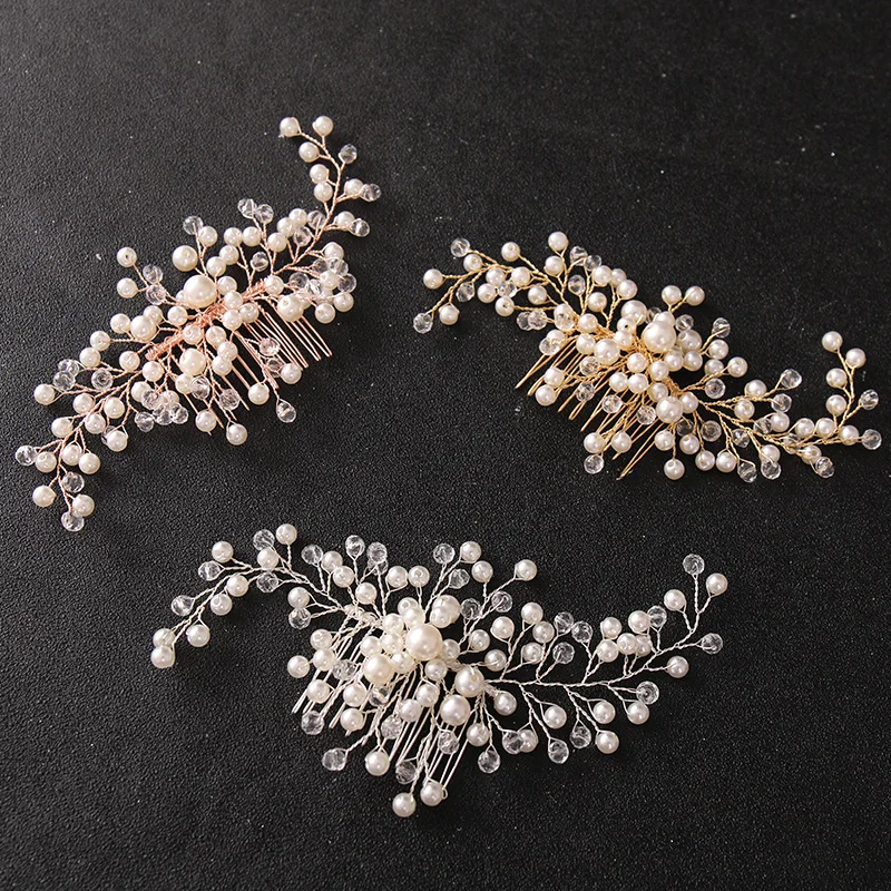 Handmade silver pearl comb plate hair accessories wedding dress bridal jewelry accessories headdress
Handmade silver pearl comb plate hair accessories wedding dress bridal jewelry accessories headdress