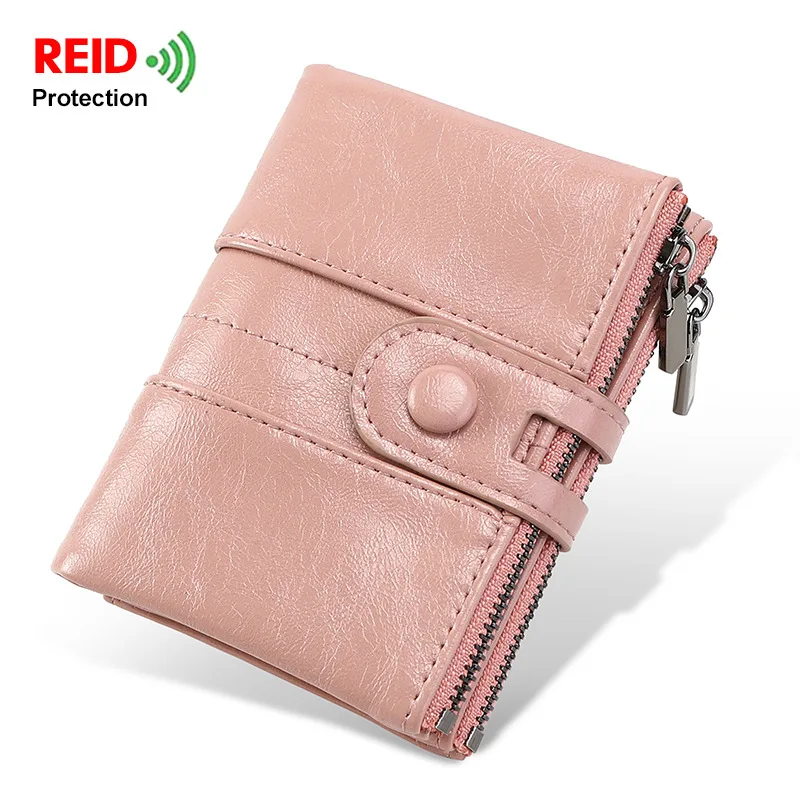 REID Protection Women's PU Leather Retro Short Wallets Female Hasp Zipper Coin Purse ID Card Holder Small Money Bag Carteira 
REID Protection Women's PU Leather Retro Short Wallets Female Hasp Zipper Coin Purse ID Card Holder Small Money Bag Carteira