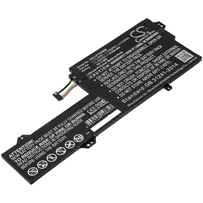 CS 3100mAh/35.71Wh battery for Lenovo 7000-13,CHAO7000-13,IdeaPad 320S-13IKB, V530s-14(i5-8250U/8G/256GB),L17L3P61
CS 3100mAh/35.71Wh battery for Lenovo 7000-13,CHAO7000-13,IdeaPad 320S-13IKB, V530s-14(i5-8250U/8G/256GB),L17L3P61