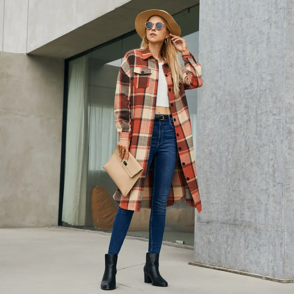 Women‘s Fashion Plaid Coat Autumn/Winter Long Sleeve Plaid Print Button Open Long Cardigan Vintage Outerwear Windbreaker Jacket
Women‘s Fashion Plaid Coat Autumn/Winter Long Sleeve Plaid Print Button Open Long Cardigan Vintage Outerwear Windbreaker Jacket