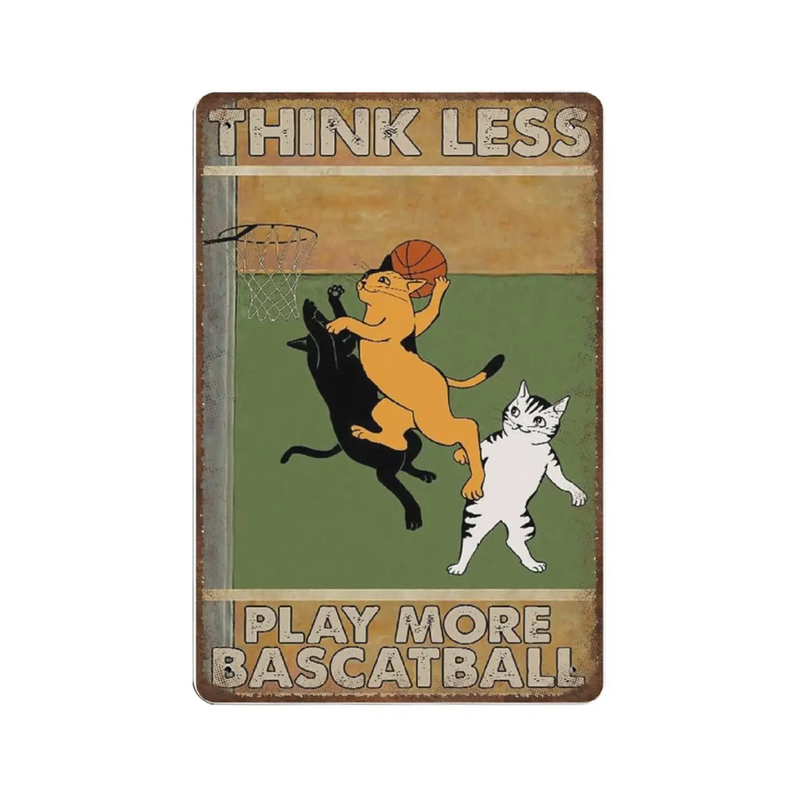 Antique Durable Thick Metal Sign,Cats Play Basketball Tin Sign,Think Less Play More Basketball Vintage Sign,Gift for Basketball
Antique Durable Thick Metal Sign,Cats Play Basketball Tin Sign,Think Less Play More Basketball Vintage Sign,Gift for Basketball