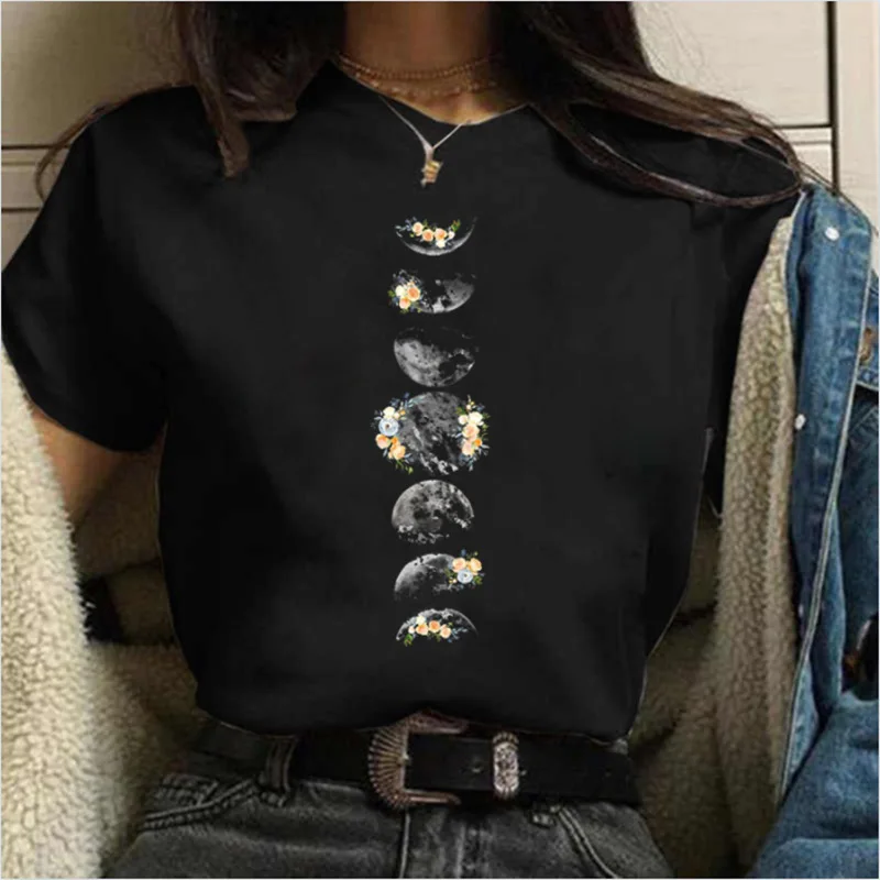 New Women Girls T-shirts Casual Sun and Moon Printed Tops Tee Summer Female T Shirt Short Sleeve For Women Clothing Streetwear
New Women Girls T-shirts Casual Sun and Moon Printed Tops Tee Summer Female T Shirt Short Sleeve For Women Clothing Streetwear