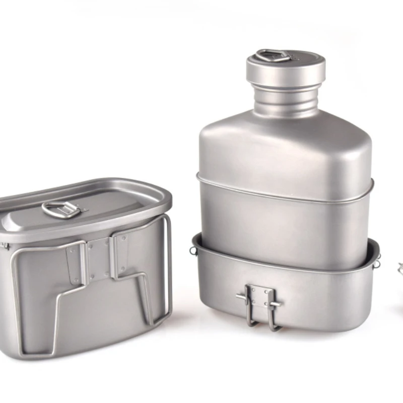 1000ml/800ml Titanium Water Bottle Outdoor Canteen Cup Set Ultralight Cooking Set Camping Cookware Dinnerware Drinking Kettle
1000ml/800ml Titanium Water Bottle Outdoor Canteen Cup Set Ultralight Cooking Set Camping Cookware Dinnerware Drinking Kettle