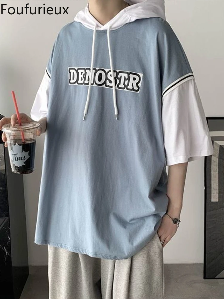 Летняя футболка с имитацией двух предметов с коротким рукавом foufurious, мужские корейские свободные рубашки с рукавом до локтя, спортивные топ...
Летняя футболка с имитацией двух предметов с коротким рукавом foufurious, мужские корейские свободные рубашки с рукавом до локтя, спортивные топ...