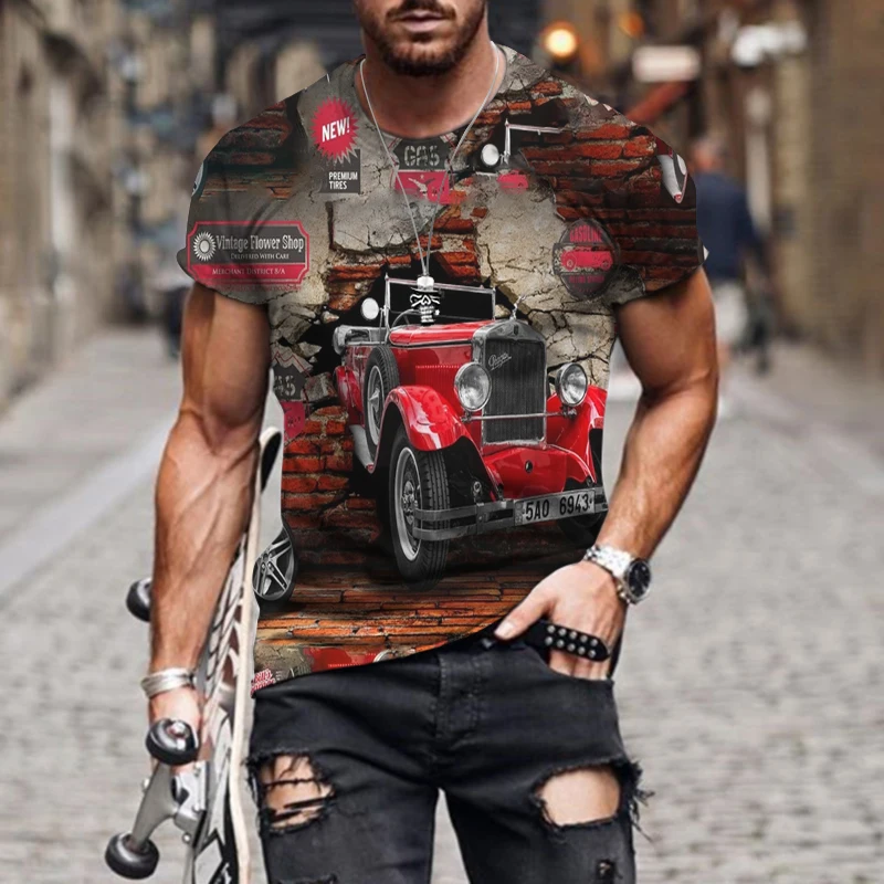 Summer New Men's Oversized Retro Short-Sleeved T-Shirt Fashion Motorcycle Motorcycle Series Pattern 3D Printing O-Neck Shirt Top
Summer New Men's Oversized Retro Short-Sleeved T-Shirt Fashion Motorcycle Motorcycle Series Pattern 3D Printing O-Neck Shirt Top