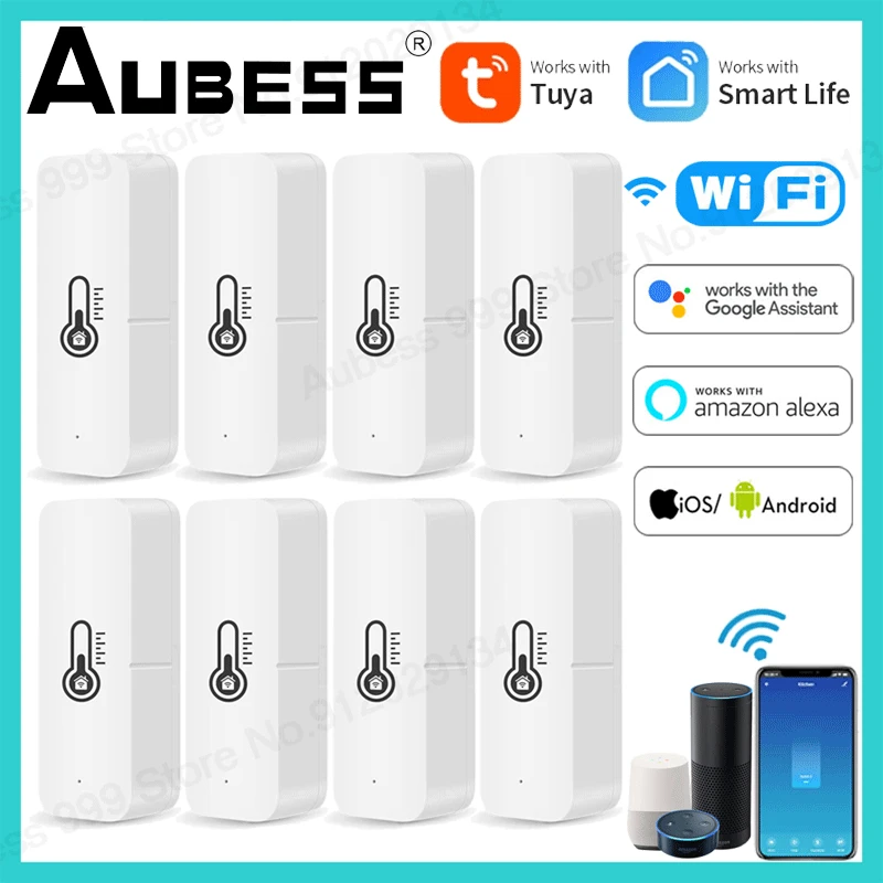 Aubess Temperature Humidity Sensor Indoor Thermometer Hygrometer Smart Home Security WiFi Alarm System For Tuya Smart Life Alexa
Aubess Temperature Humidity Sensor Indoor Thermometer Hygrometer Smart Home Security WiFi Alarm System For Tuya Smart Life Alexa
