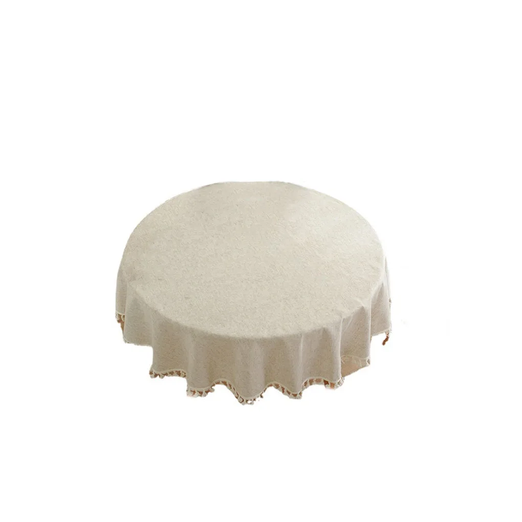 Solid Round Tablecloth Dinning Room Cotton Linen Tassel Washable Table Cover Kitchen Holiday Banquet Decoration
Solid Round Tablecloth Dinning Room Cotton Linen Tassel Washable Table Cover Kitchen Holiday Banquet Decoration