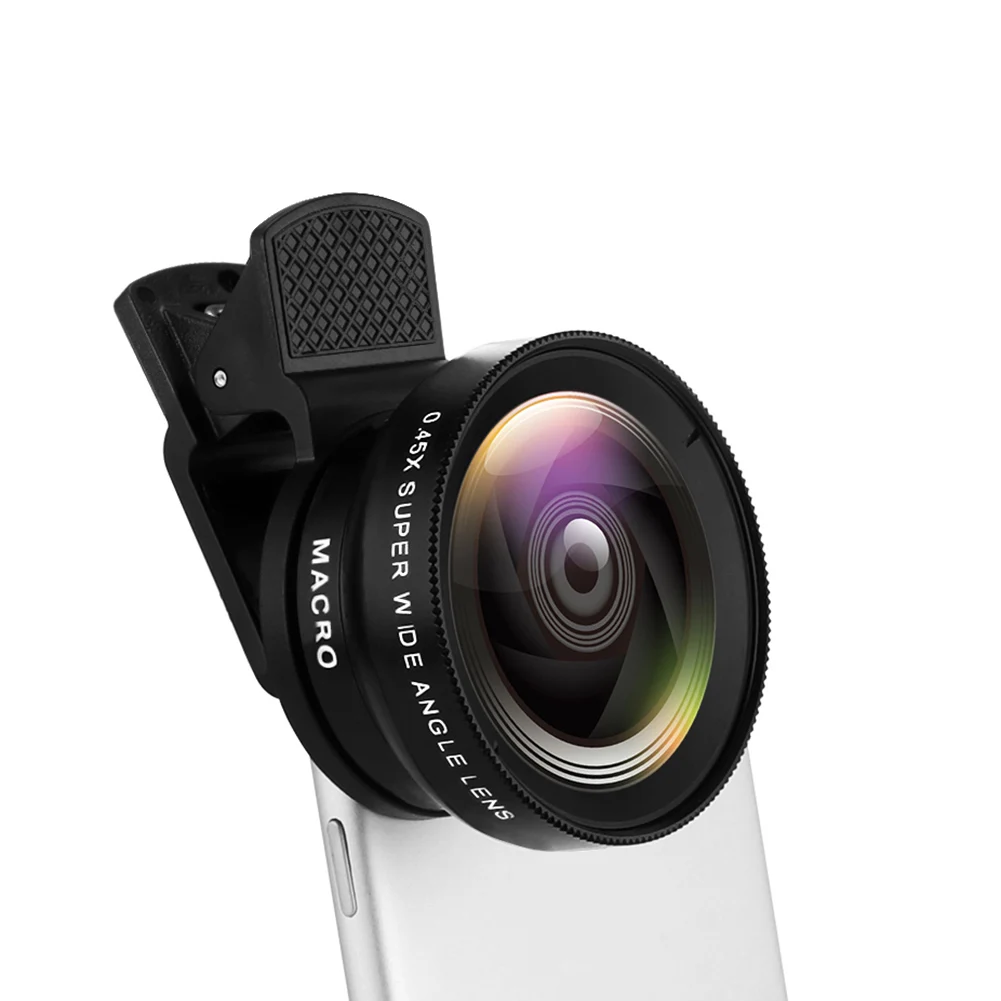 2 In 1 HD Phone Lens 0.45X Super Wide Angle &12.5X Macro Mobile Lens For Iphone 11 For Xiaomi For Samsung For Huawei
2 In 1 HD Phone Lens 0.45X Super Wide Angle &12.5X Macro Mobile Lens For Iphone 11 For Xiaomi For Samsung For Huawei