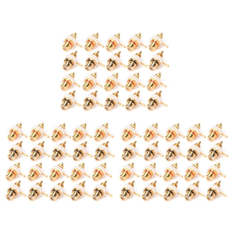 60Pcs Gold Plated RCA Terminal Jack Plug Female Socket Chassis Panel Connector For Amplifier Speaker
60Pcs Gold Plated RCA Terminal Jack Plug Female Socket Chassis Panel Connector For Amplifier Speaker