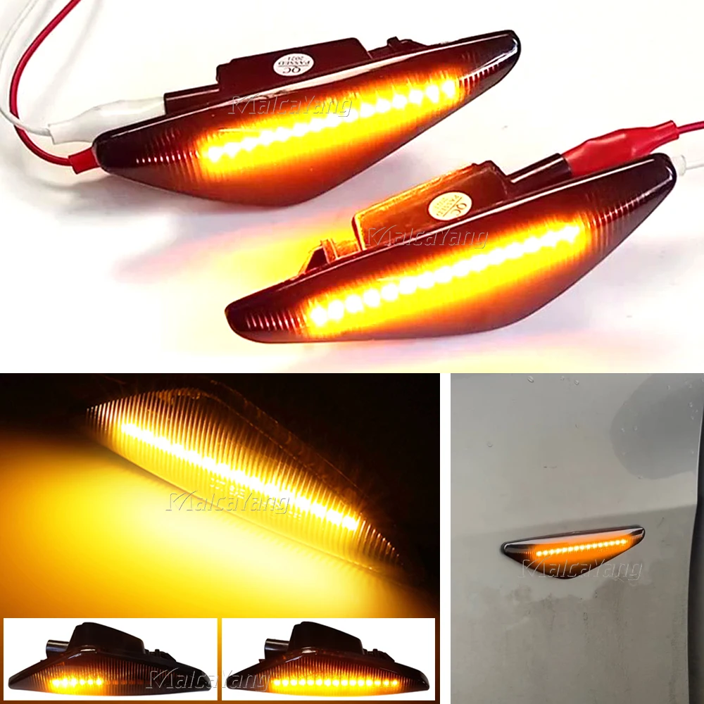 2PCS Smoked Dynamic Flowing LED Side Marker Turn Signal Light For BMW X5 E70 X6 E71 E72 X3 F25 Sequential Blinker Lamp 
2PCS Smoked Dynamic Flowing LED Side Marker Turn Signal Light For BMW X5 E70 X6 E71 E72 X3 F25 Sequential Blinker Lamp