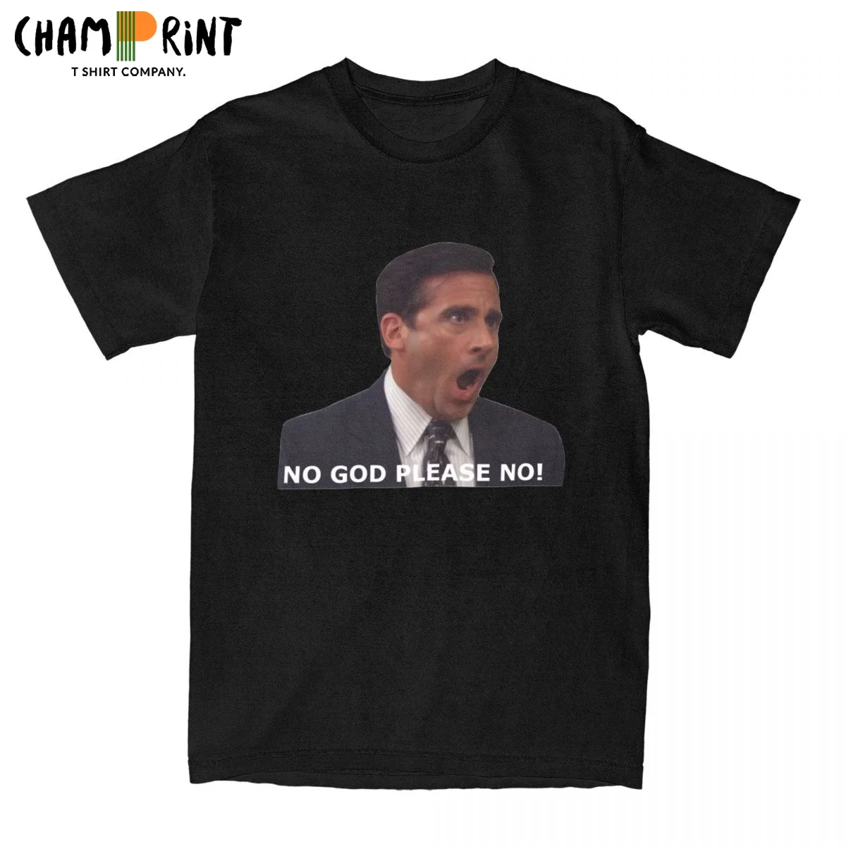 

No God Please No The Office T Shirts Men's Pure Cotton Awesome T-Shirt O Neck Michael Scott Tees Short Sleeve Clothing Printing