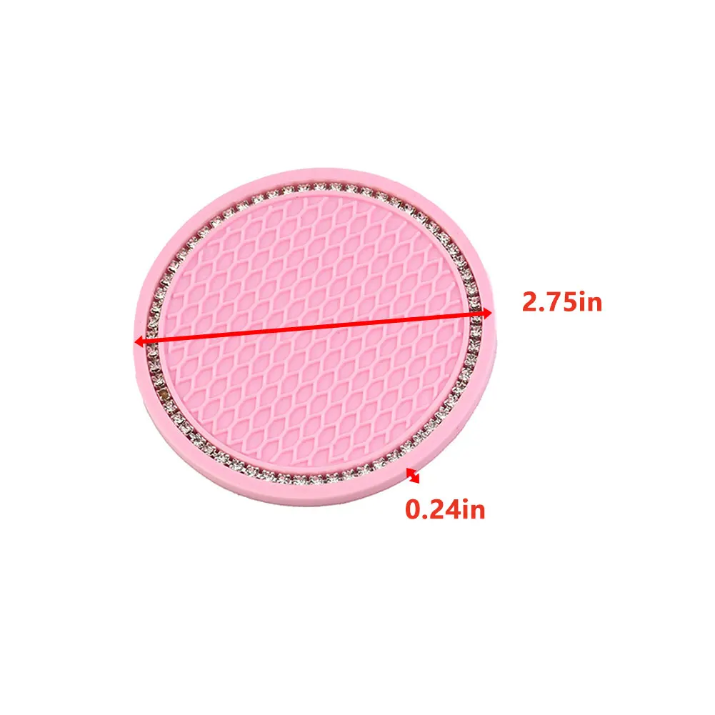 Durable High Quality New Practical Useful Vehicle Cup Holder Mat Interior Coasters Pad Pink Rhinestones 2pcs Set
Durable High Quality New Practical Useful Vehicle Cup Holder Mat Interior Coasters Pad Pink Rhinestones 2pcs Set