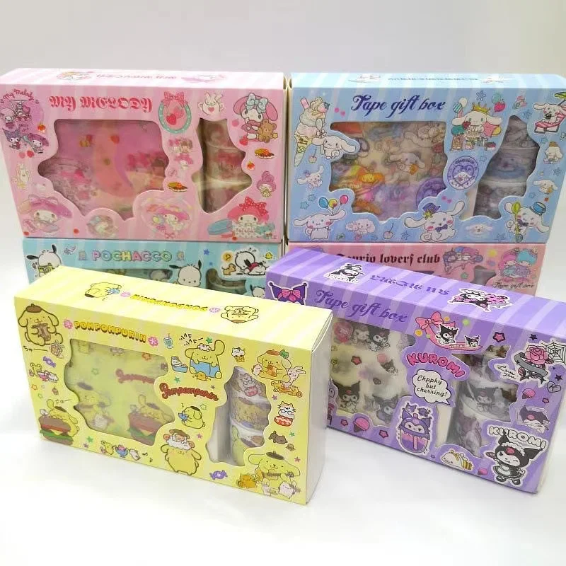 Sanrio Big Family Anime Surrounding Kuromi Cinnamoroll Hand Account Material Matte Sticker Tape Set Gift Box Child Birthday Gift
Sanrio Big Family Anime Surrounding Kuromi Cinnamoroll Hand Account Material Matte Sticker Tape Set Gift Box Child Birthday Gift