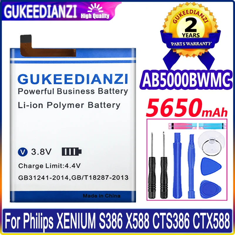 Replacement 5650mAh AB5000BWMC Battery For Philips XENIUM S386 X588 CTS386 CTX588 Phone High Quality Battery Li-polym Bateria
Replacement 5650mAh AB5000BWMC Battery For Philips XENIUM S386 X588 CTS386 CTX588 Phone High Quality Battery Li-polym Bateria