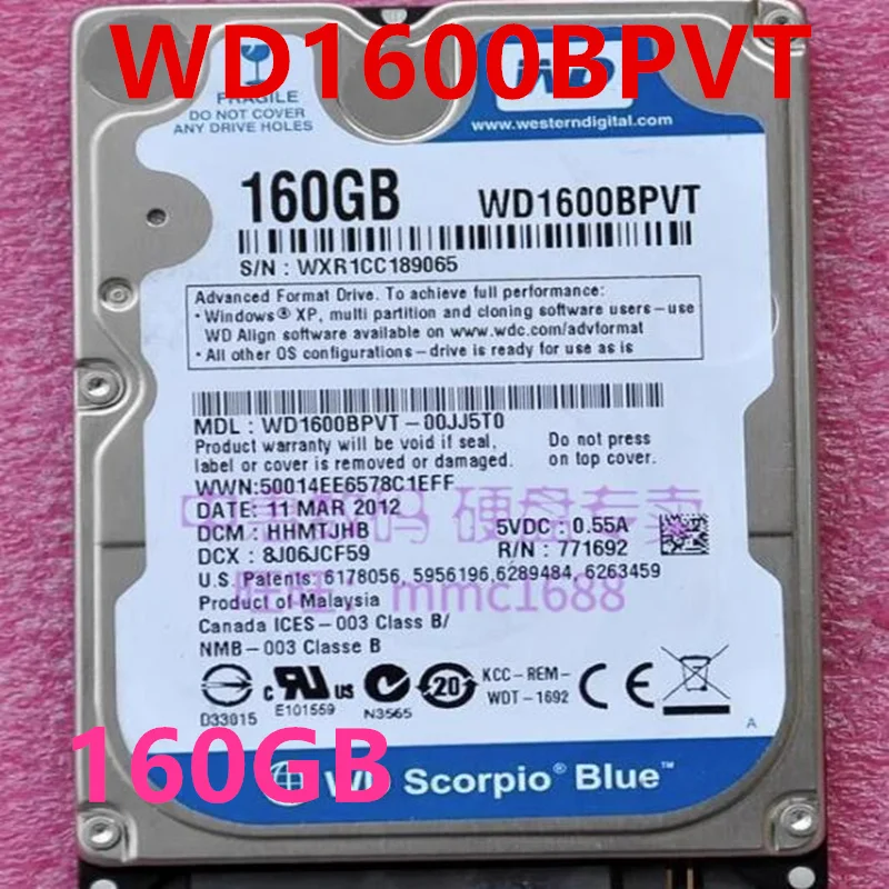Original 95% New Hard Disk For WD 160GB SATA 2.5" 5400RPM 8MB Notebook HDD For WD1600BPVT
Original 95% New Hard Disk For WD 160GB SATA 2.5" 5400RPM 8MB Notebook HDD For WD1600BPVT