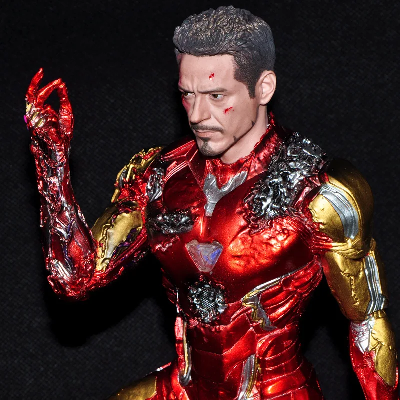 

New Marvel The Avengers Endgame Final Battle Resin Statue Ironman Gk Super Hero Iron Man Mk85 Kneeling&snapping Fingers Model