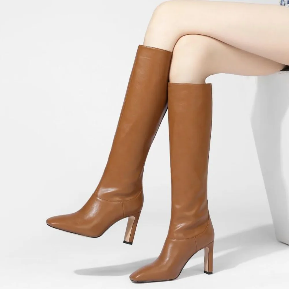 New Winter Women's Boots Elegant Pointed Toe Ladies Knee-length Boot Fashionable High-heeled Faux Leather Boots Pointed 43 Size
New Winter Women's Boots Elegant Pointed Toe Ladies Knee-length Boot Fashionable High-heeled Faux Leather Boots Pointed 43 Size