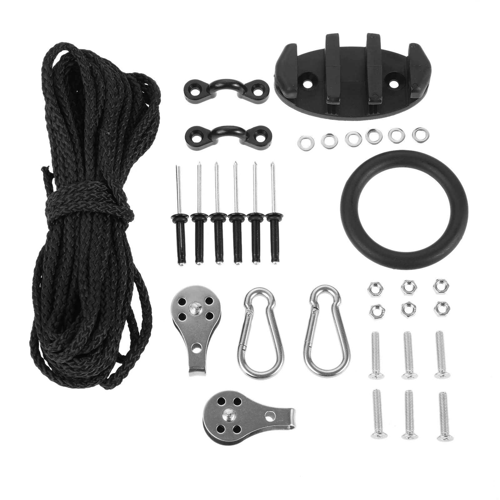 1 Set Anchor Trolley Kit System Rope Cleat Pulleys Snap Hooks Pad Eyes Rivets for Kayak Canoe Boat Accessories
1 Set Anchor Trolley Kit System Rope Cleat Pulleys Snap Hooks Pad Eyes Rivets for Kayak Canoe Boat Accessories