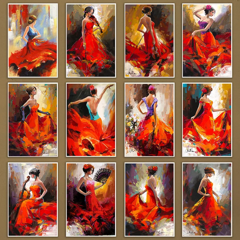 Abstract Flamenco Beauty Dancer Posters and Prints Girl Play The Violin Saxophone Cello Dance HD Canvas Painting Room Home Decor
Abstract Flamenco Beauty Dancer Posters and Prints Girl Play The Violin Saxophone Cello Dance HD Canvas Painting Room Home Decor