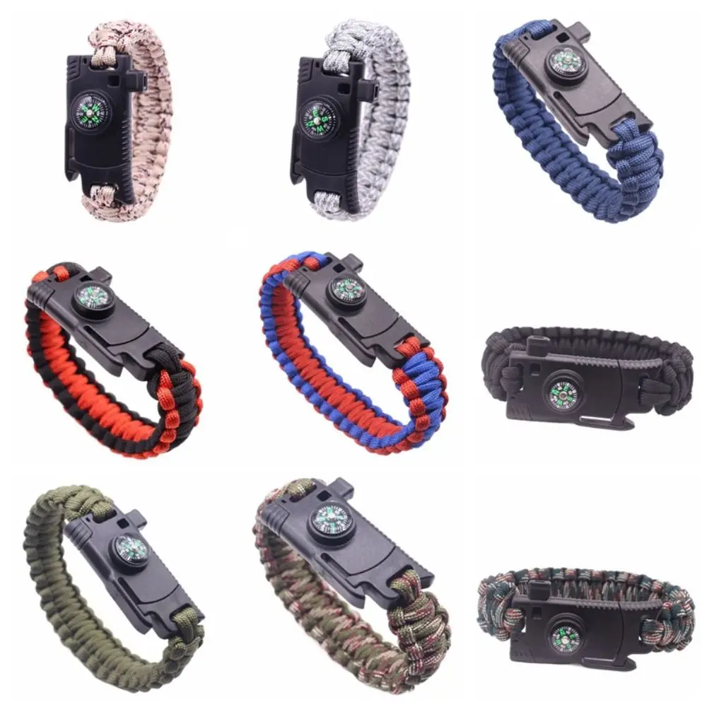 

3 in 1 Bracelet Survival Compass Whistle Emergency Rope Bangles Led Light Emergencies Emergency Paracord Mountaineering
