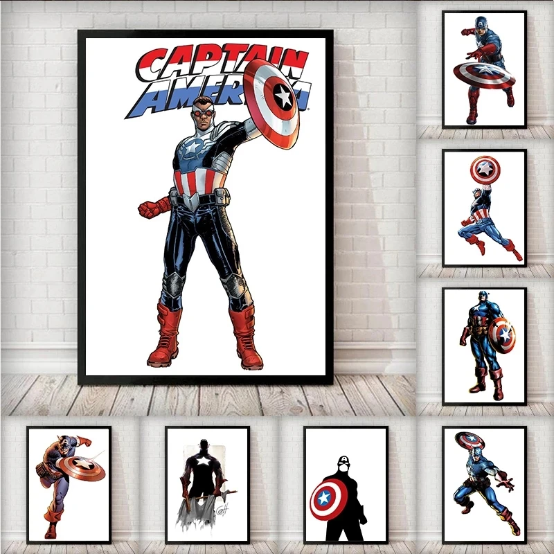 

Принты Marvel домашний декор Капитан Америка холст живопись настенное искусство фильм современные модульные картины для гостиной плакат без рамки