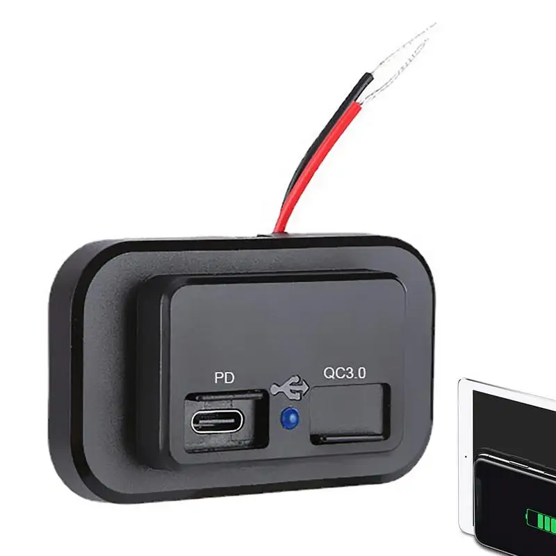 Dual USB Charger 12V Socket QC 3.0 LED Display Switch Waterproof Universal Car Socket Plug With LED For Phone Tablet Camera GPS
Dual USB Charger 12V Socket QC 3.0 LED Display Switch Waterproof Universal Car Socket Plug With LED For Phone Tablet Camera GPS