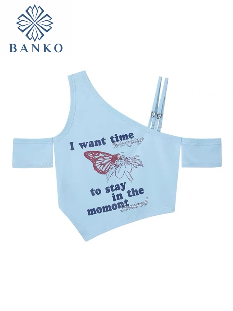 Summer Slim Crop Tops Women Sexy Off Shoulder Irregular Short Sleeve Tank Top Y2K Blue Print Crop Tops Tops Harajuku Clothes New
Summer Slim Crop Tops Women Sexy Off Shoulder Irregular Short Sleeve Tank Top Y2K Blue Print Crop Tops Tops Harajuku Clothes New