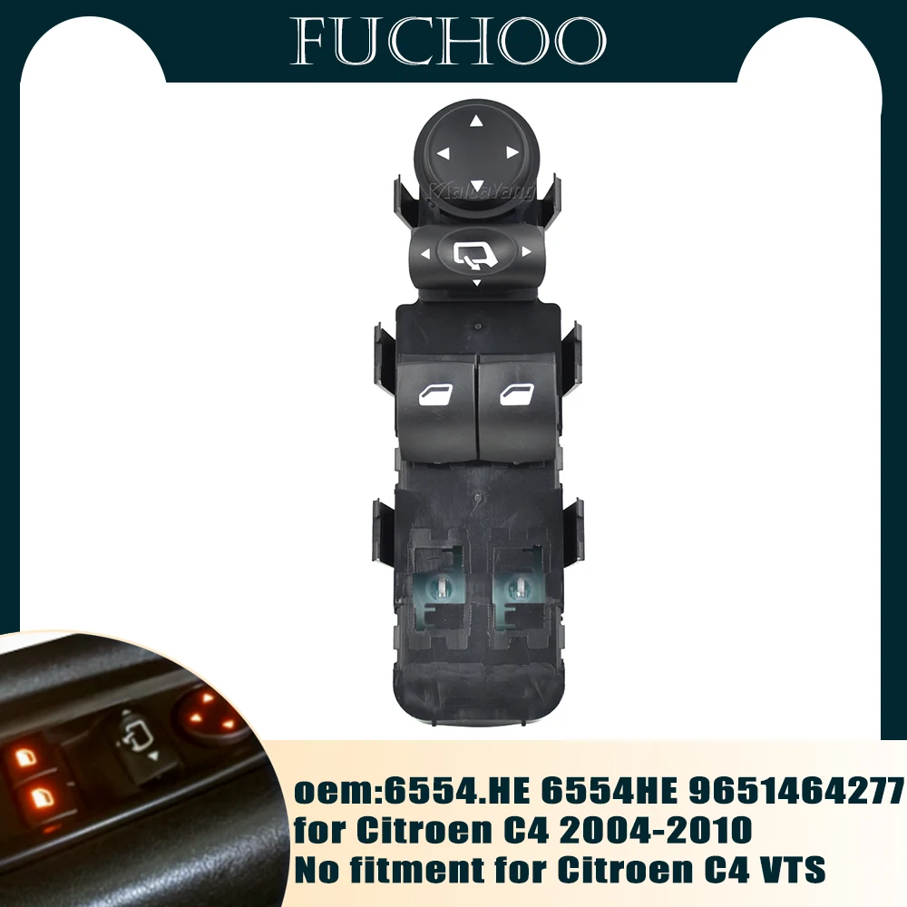 For Citroen C4 2004-2010 6554.HE 6554HE 9651464277 Car Accessories Master Electric Power Window Lifter Switch 
For Citroen C4 2004-2010 6554.HE 6554HE 9651464277 Car Accessories Master Electric Power Window Lifter Switch