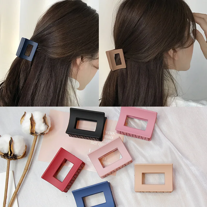 Simple Frosted Hair Claw Clamps For Women Girls Geometric Square Ponytail Hair Clips Makeup Styling Tools Hair Accessories 
Simple Frosted Hair Claw Clamps For Women Girls Geometric Square Ponytail Hair Clips Makeup Styling Tools Hair Accessories