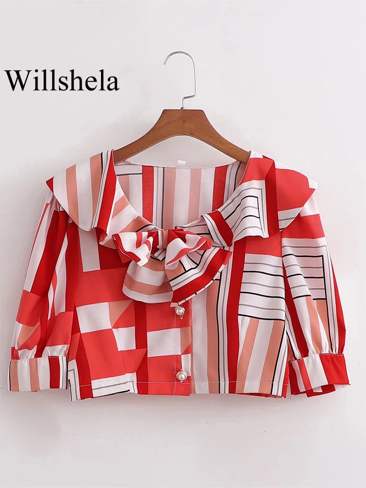 Willshela Women Fashion With Bow Plaid Single Breasted Blouse Vintage O-Neck Short Sleeves Female Chic Lady Shirts
Willshela Women Fashion With Bow Plaid Single Breasted Blouse Vintage O-Neck Short Sleeves Female Chic Lady Shirts