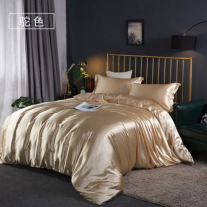Summer Ice Silk Premium Bedding 100% Silk Satin Set Soft Smooth Solid Bed Cover Deluxe Mulberry Silk Sheet Quilt Cover
Summer Ice Silk Premium Bedding 100% Silk Satin Set Soft Smooth Solid Bed Cover Deluxe Mulberry Silk Sheet Quilt Cover