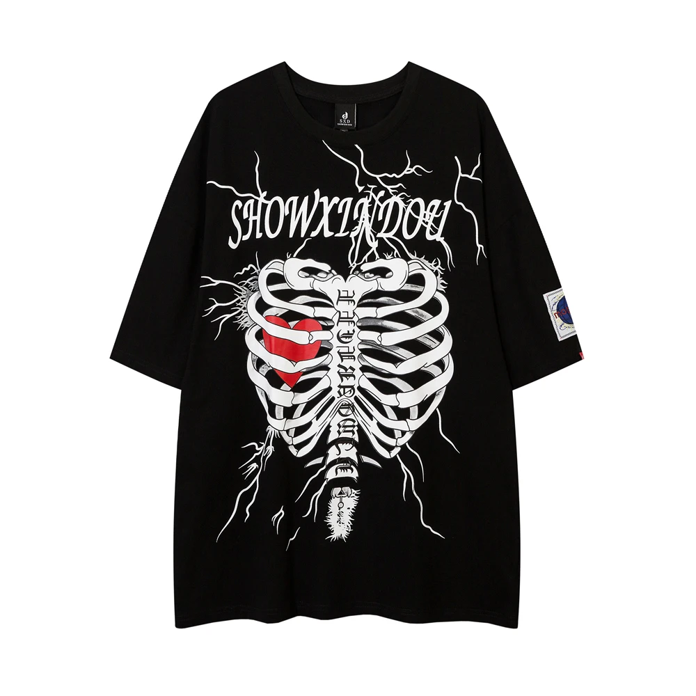 Футболка мужская оверсайз с графическим принтом, Готическая уличная одежда в стиле хип-хоп, хлопковый топ с коротким рукавом в стиле Харадз... 
Футболка мужская оверсайз с графическим принтом, Готическая уличная одежда в стиле хип-хоп, хлопковый топ с коротким рукавом в стиле Харадз...