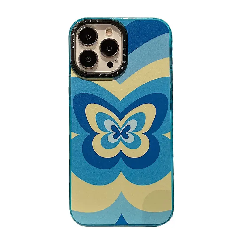 Чехлы CASETIFY из ТПУ с синими бабочками для iPhone 13 14 Pro Max XR XS Max 14 Plus, мягкий прозрачный чехол с защитой от падения для девушек D0331 
Чехлы CASETIFY из ТПУ с синими бабочками для iPhone 13 14 Pro Max XR XS Max 14 Plus, мягкий прозрачный чехол с защитой от падения для девушек D0331