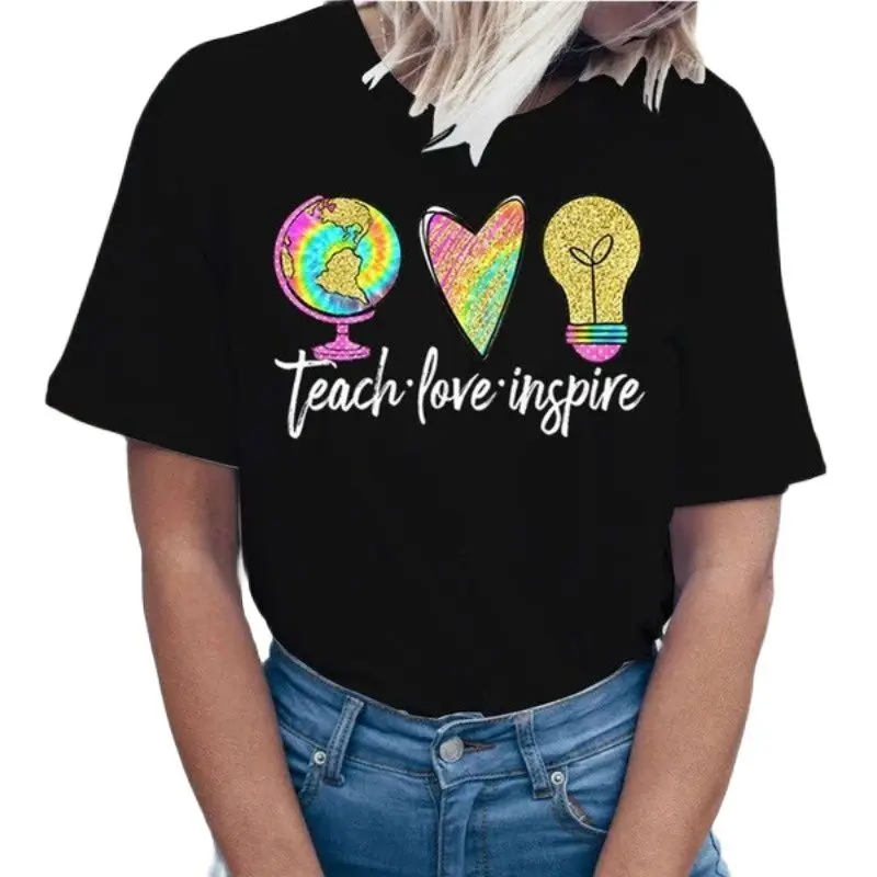 Hot spring and summer fun heart printed short sleeve T - shirt women's top fashion collar casual girl T - shirt graphic tee
Hot spring and summer fun heart printed short sleeve T - shirt women's top fashion collar casual girl T - shirt graphic tee